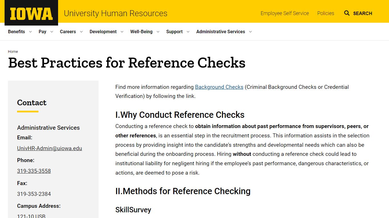 Best Practices for Reference Checks - University Human Resources