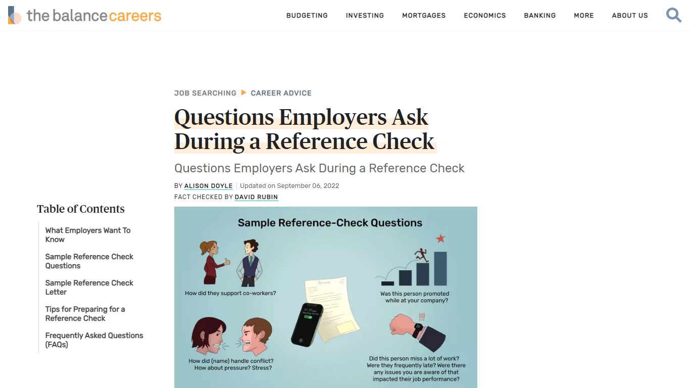Questions Employers Ask Conducting a Reference Check - The Balance Careers